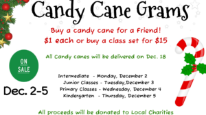 Graphic that shows dates for candy cane sales